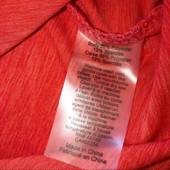 Nanette Lepore large tangerine blouse w/mesh hem - Picture 8 of 8